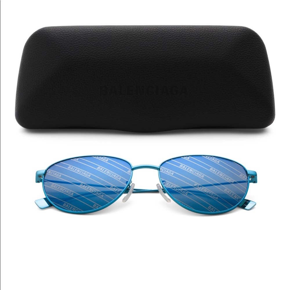 Balenciaga Sunglasses New Authentic Unisex Blue Monograms Lens Sunglasses